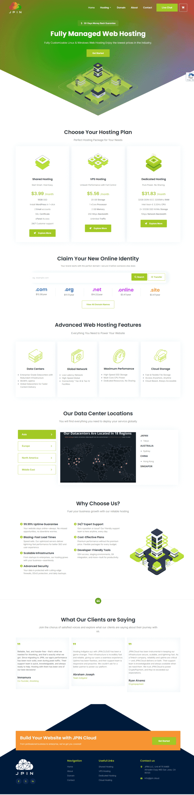 Jpin Cloud – Web Development & Hosting Solutions